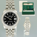 2021 NEW PAPERS Ladies Rolex DateJust  31mm Jubilee Black Diamond 178384 Watch Box