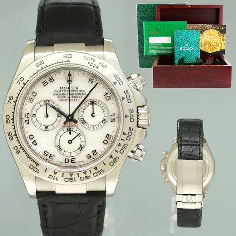 MINT Rolex Daytona White Gold 116519 White Mother of Pearl MOP Watch Box