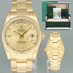 MINT PAPERS Rolex President Yellow Gold Champagne Diamond 118238 Watch Box