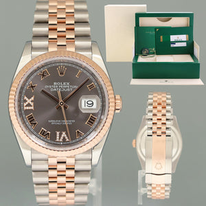 MINT PAPERS Rolex DateJust 36mm Jubilee Rhodium Diamond Rose Gold 126231 Watch