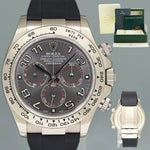 MINT 2010 Rolex Daytona White Gold 116519 Slate Grey Racing Rubber Watch Box