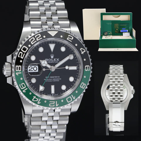 2024 NEW PAPERS Rolex GMT-Master II SPRITE Green Black Jubilee Steel 126720 VTNR Watch