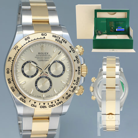 SEPT 2024 NEW PAPERS Rolex Daytona 126503 Champagne Chrono Two Tone Gold Watch