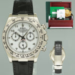 PAPERS Rolex Daytona White Gold 116519 White Arabic Leather 40mm Watch Box