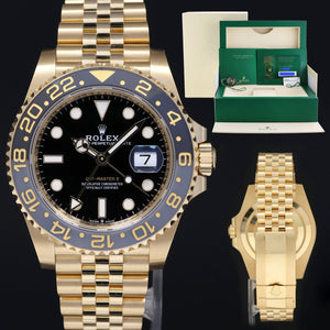 2024 NEW PAPERS Rolex GMT Master Yellow Gold 126718 Jubilee 40mm Watch Box