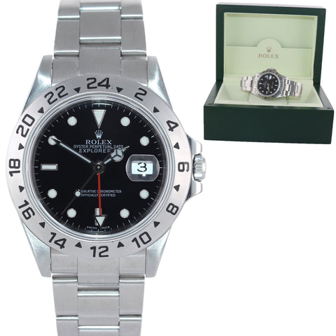 2000 MINT Rolex Explorer II 16570 Stainless Steel Black Dial GMT 40mm Watch Box