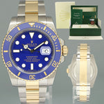PAPERS Rolex Submariner 116613LB Two Tone 40mm Yellow Gold Blue Smurf Watch Box