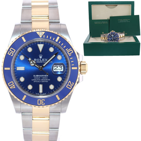 2022 MINT Rolex Submariner 41mm Blue 126613LB Two Tone Gold Steel Watch Box