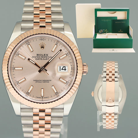 2022 Rolex DateJust 41 126331 Sundust Everose Gold Two-Tone Jubilee Watch Box