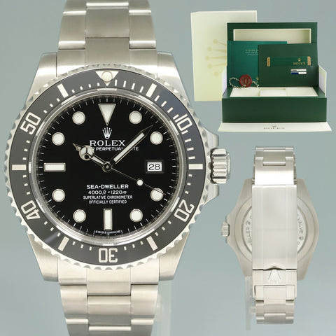 MINT 2015 PAPERS Rolex Sea-Dweller 116600 Steel 40mm Black Ceramic Dive Watch Box