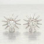 Vintage 0.50 ctw Diamond Sunburst Earrings - 14k White Gold Pushback Studs