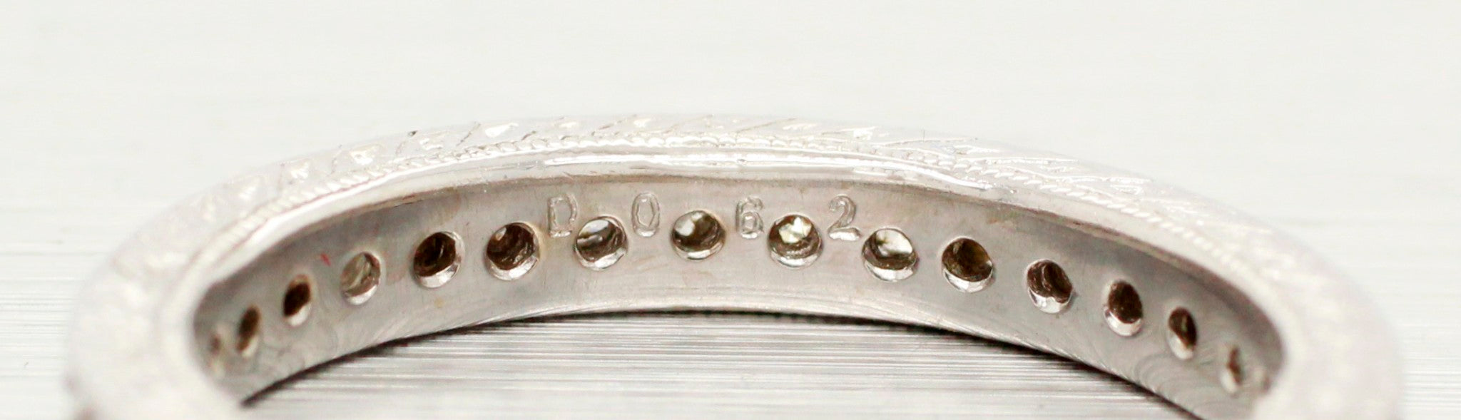 Vintage 1 ctw Diamond Eternity Band 18k White Gold Channel-Set Ring