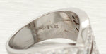 Vintage 0.75ctw Diamond Chevron Ring - 14k White Gold Triple Row Band Ring