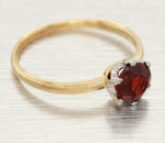 Antique Art Deco 0.70ct Garnet Engagement Ring - 14k Yellow Gold Solitaire Style