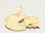 Retro Pacman 14k Yellow Gold Charm - Video Game Arcade Pendant for Necklace