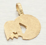 Retro Pacman 14k Yellow Gold Charm - Video Game Arcade Pendant for Necklace