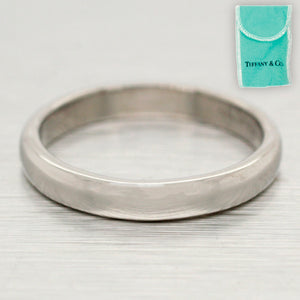 Tiffany & Co. 950 Platinum Wedding Band Ring - Tiffany Forever 3mm with Pouch