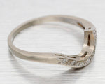 Antique Art Deco 0.07ctw Diamond Curved Band Ring - 14k White Gold - Size 6.5