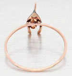 Antique Art Deco Blue Opal Wishbone Ring - 14k Rose Gold  - Size 8.25