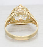 GIA 3.01ct Diamond Antique Art Deco Solitaire Engagement Ring - 14k Yellow Gold