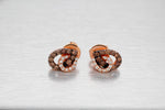 Le Vian Chocolatier Brown & White Diamond Heart Stud Earrings - 14k Rose Gold