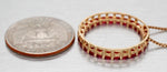 Vintage 1.50ctw Ruby Open Circle Pendant - 14k Yellow Gold Necklace - 18"