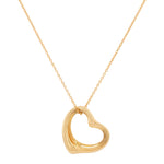 Tiffany & Co. Open Heart Pendant - 18k Yellow Gold - 16" Necklace - Elsa Peretti