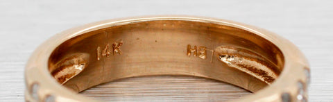 Vintage 0.50ctw Diamond Three-Row Cluster Wedding Band Ring - 14k Yellow Gold