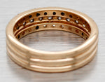 Vintage 0.50ctw Diamond Three-Row Cluster Wedding Band Ring - 14k Yellow Gold