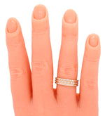 Vintage 0.50ctw Diamond Three-Row Cluster Wedding Band Ring - 14k Yellow Gold