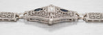 Antique Art Deco Diamond & Sapphire Filigree Bracelet - 14k White Gold - 7”