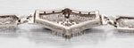 Antique Art Deco Diamond & Sapphire Filigree Bracelet - 14k White Gold - 7”