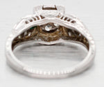 Antique Art Deco 0.25ctw Diamond & Emerald Nature Band Ring - 14k White Gold