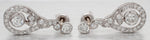 Antique Art Deco 2.00ctw Diamond Curved Statement Stud Earrings - 14k White Gold