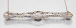 Antique Art Deco Diamond & Sapphire Platinum Pendant - 14k White Gold Necklace