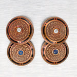 Antique Edwardian Sapphire & Diamond Hinge Cufflinks - 14k Yellow Gold (Toned)