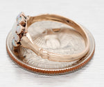 Antique Art Deco Precious Opal Floral Cocktail Ring - 14k Yellow Gold