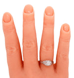 Antique Art Deco Solitaire 0.15ct Diamond Hexagon Band Ring - 14k White Gold