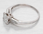 Antique Art Deco 0.90ctw Round Diamond Engagement Ring - Platinum Setting