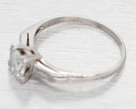 Antique Art Deco 0.90ctw Round Diamond Engagement Ring - Platinum Setting