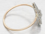 Antique Art Deco 0.05ct Diamond Triangular Cocktail Ring - 14k White Gold