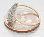 Antique Art Deco 0.05ct Diamond Triangular Cocktail Ring - 14k White Gold