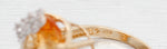 Vintage Large Citrine & Diamond Flower Cocktail Ring - 10k Yellow Gold