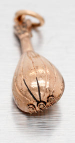 Vintage Solid 14k Yellow Gold Lute / Lyre Charm - D&D Bard Pendant