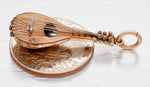 Vintage Solid 14k Yellow Gold Lute / Lyre Charm - D&D Bard Pendant