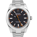 Rolex Milgauss BLACK Orange Stainless Steel 40mm 116400 Oyster Watch