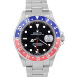 PAPERS Rolex GMT-Master II PEPSI Blue Red Stainless Steel 40mm 16710 Watch BOX