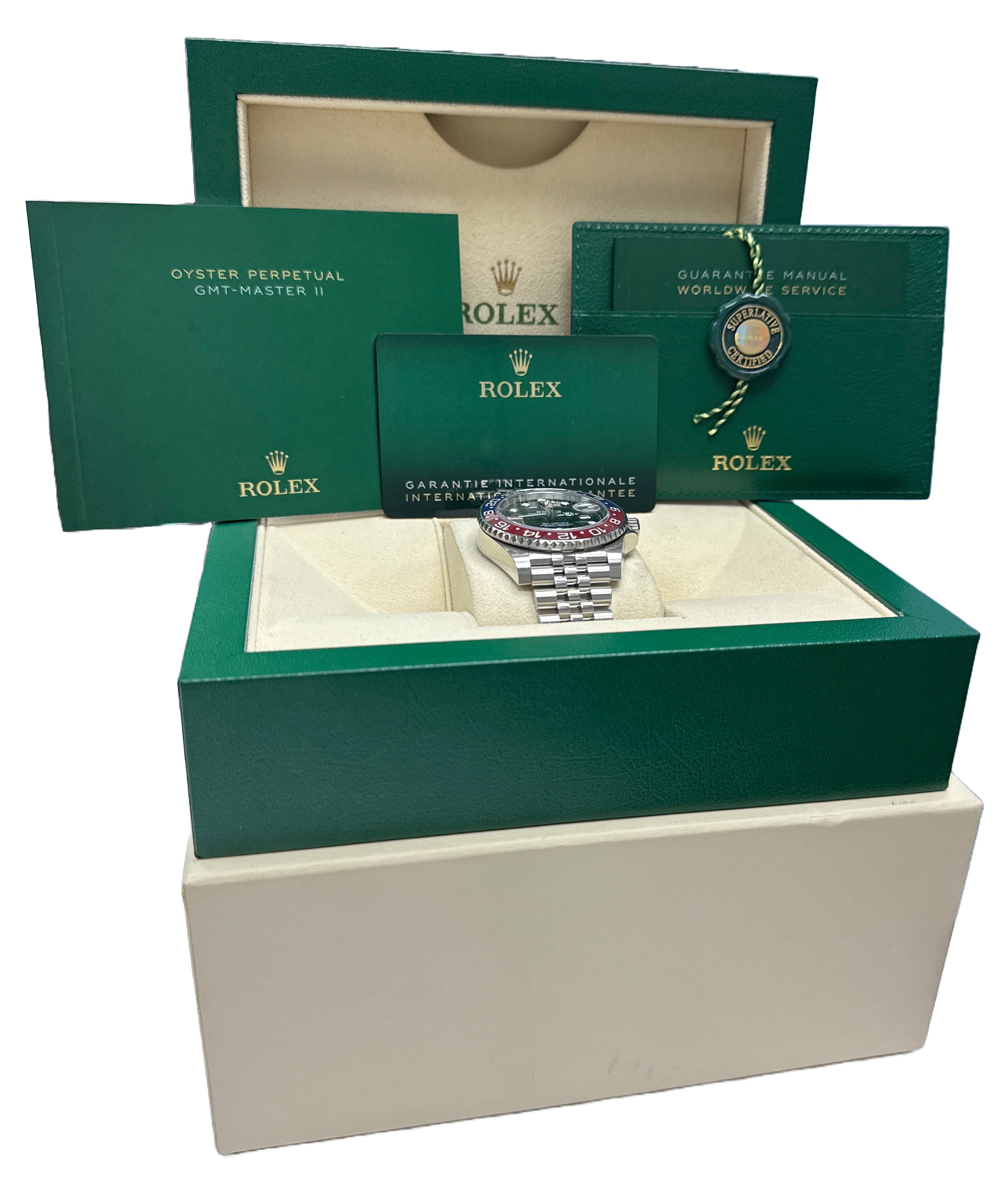 MINT 2024 PAPERS Rolex GMT-Master II 126710 BLRO 40mm PEPSI Red Blue JUBILEE BOX