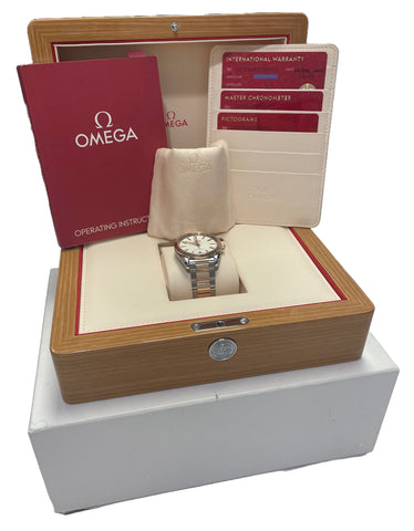 MINT 2021 PAPERS Omega Seamaster Steel 18K Gold 38mm 220.20.38.20.02.001 BOX