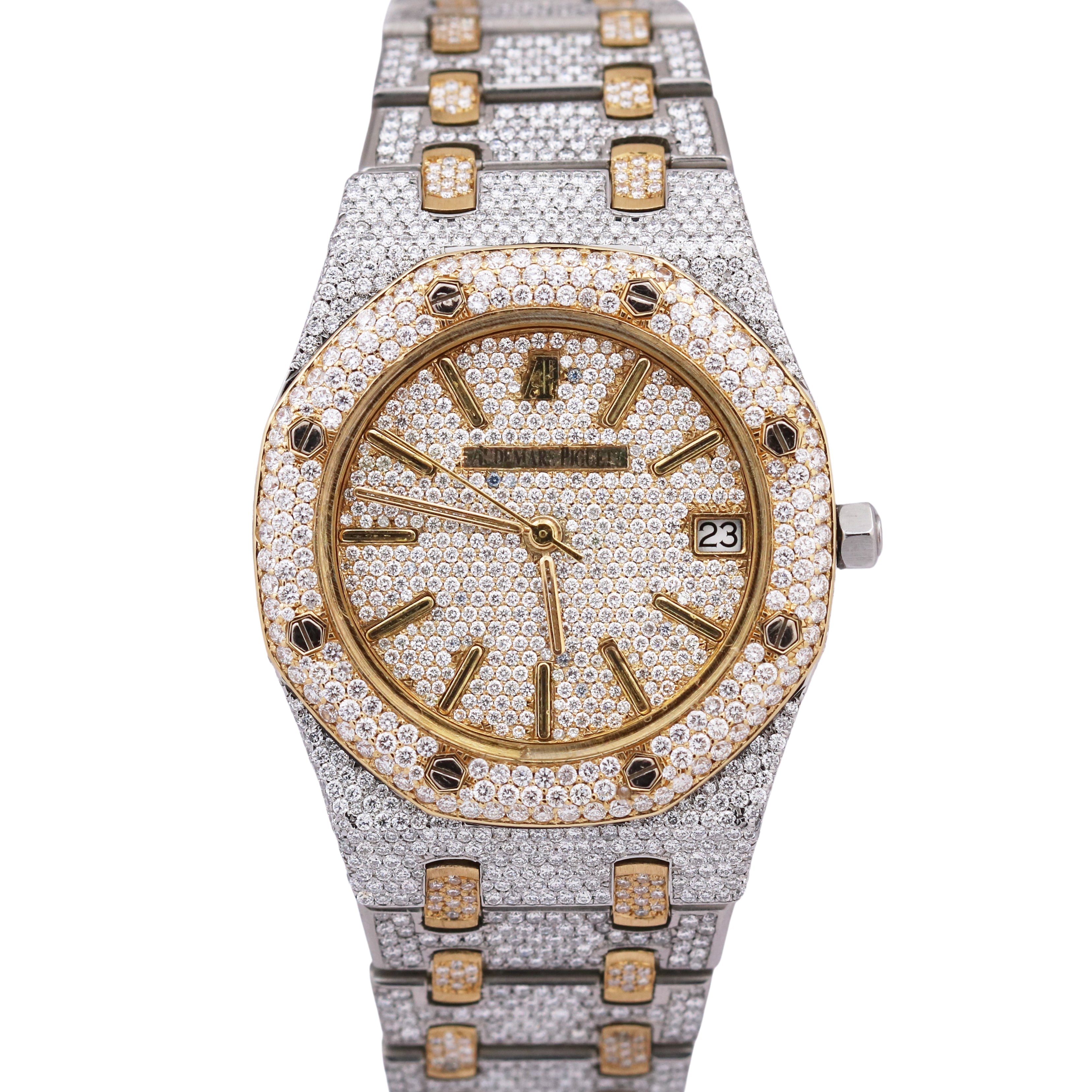 Audemars Piguet Royal Oak PAVE DIAMOND Two Tone 18K Gold Steel 35mm 14